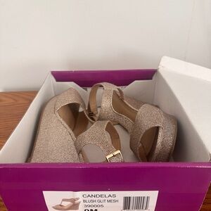 Rampage Blush Glitter Wedges